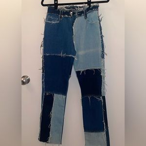 Patchwork denim pants, Jaded London